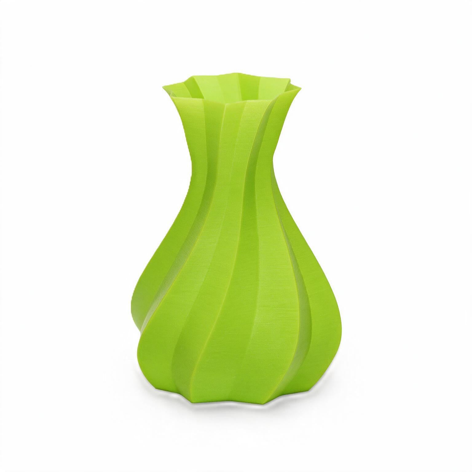 Everloop PLA filament neon lime renginde vazo baskısı.